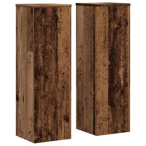 vidaXL Plant Stand 2pcs Old Wood 25x25x80 cm Engineered Wood