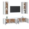 vidaXL 4 Piece TV Cabinet Set White Engineered Wood