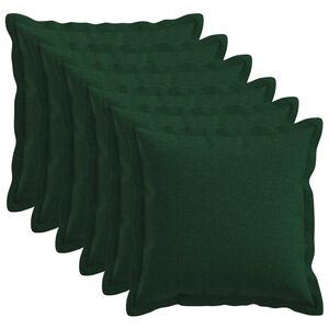 vidaXL Cushion Cover 6 pcs HOUTEN Dark Green 30 x 30 cm Faux Linen