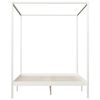 vidaXL Canopy Bed Frame without Mattress White Solid Wood 160x200 cm