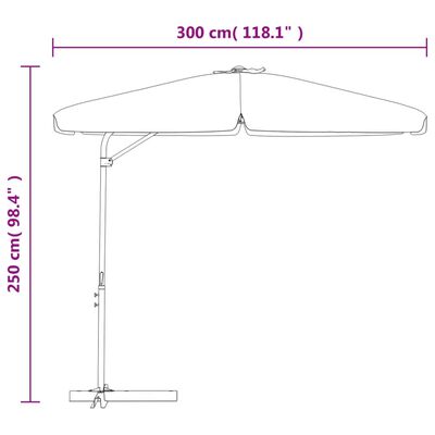 vidaXL Outdoor Parasol with Steel Pole 300 cm Terracotta