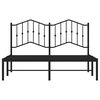 vidaXL Metal Bed Frame without Mattress with Headboard Black 135x190cm
