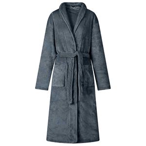 vidaXL Bathrobe without Hood Navy Blue S Flannel