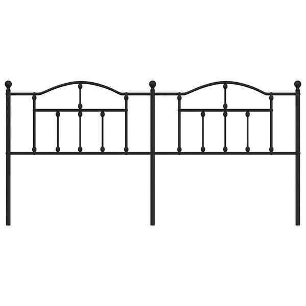 vidaXL Metal Headboard Black 193 cm