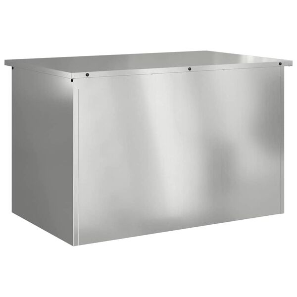 vidaXL Outdoor Storage Box Silver 80 x 50.5 x 50 cm Steel
