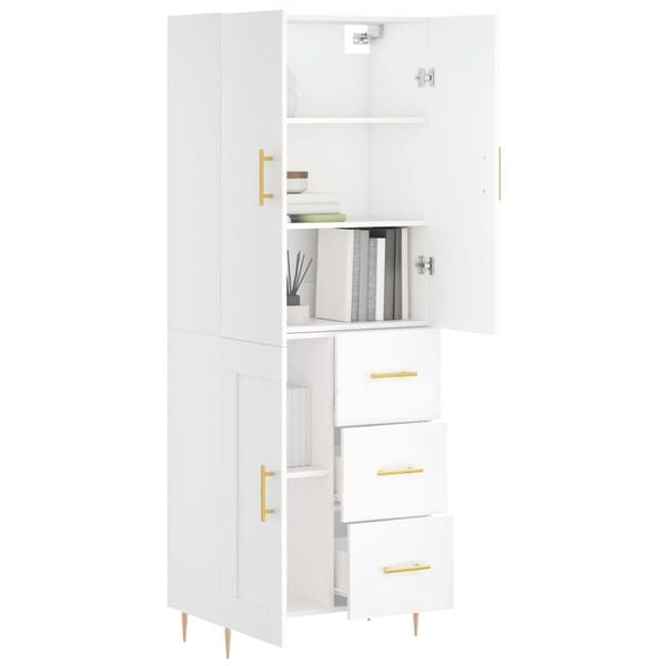 vidaXL Highboard White 69.5x34x180 cm Engineered Wood