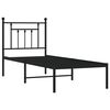 vidaXL Metal Bed Frame without Mattress with Headboard Black 75x190cm