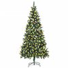 vidaXL Artificial Pre-lit Christmas Tree with Pine Cones 210 cm