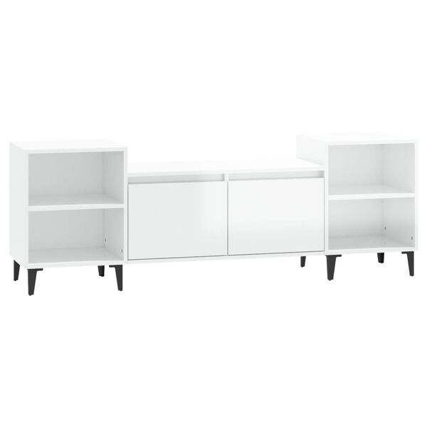 vidaXL TV Cabinet High Gloss White 160x35x55 cm Engineered Wood
