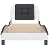 vidaXL Bed Frame without Mattress "Zadar" White and Black 90x200 cm Faux Leather