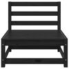 vidaXL Garden Middle Sofas 3 pcs Black Solid Wood Pine