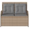vidaXL Garden Bench Beige Poly Rattan