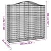 vidaXL Arched Gabion Baskets 40 pcs 200x50x180/200 cm Galvanised Iron