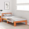 vidaXL Bed Frame with Headboard Wax Brown 90 x 200 cm Solid Pine Wood