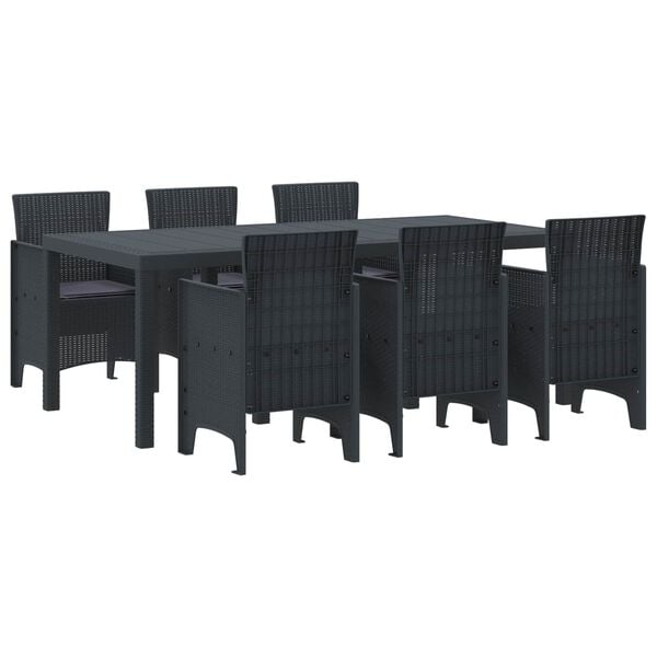 vidaXL Garden Dining Set 7 pcs Anthracite Polypropylene
