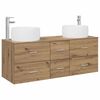 vidaXL Bathroom Cabinet Set 3 pcs Artisan Oak 129 x 44.5 x 80 cm