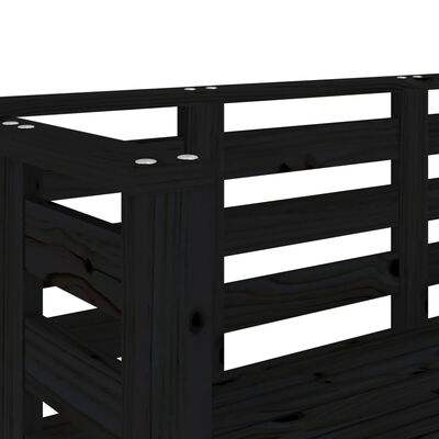 vidaXL Garden Bench Black 111.5x53x71 cm Solid Wood Pine