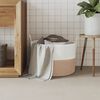 vidaXL Storage Basket Brown and White &Oslash;51x33 cm Cotton
