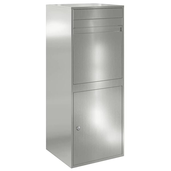 vidaXL Parcel Drop Box Black 41 x 38 x 103 cm Galvanised Steel