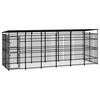 vidaXL Outdoor Dog Kennel with Roof Steel 11.06 m&sup2;