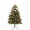 vidaXL Artificial Hinged Christmas Tree with Cones Green 120 cm