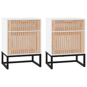 vidaXL Bedside Cabinets 2 pcs White 40x30x55.5 cm Engineered Wood&Iron