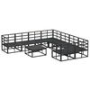 vidaXL Garden Sofa Set with Cushion 9 pcs Black Aluminium