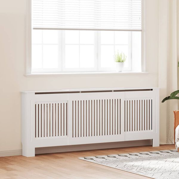 vidaXL MDF Radiator Cover White 205 cm