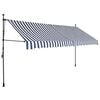 vidaXL Manual Retractable Awning with LED 400 cm Blue and White