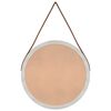 vidaXL Wall Mirror with Strap White &Oslash; 35 cm