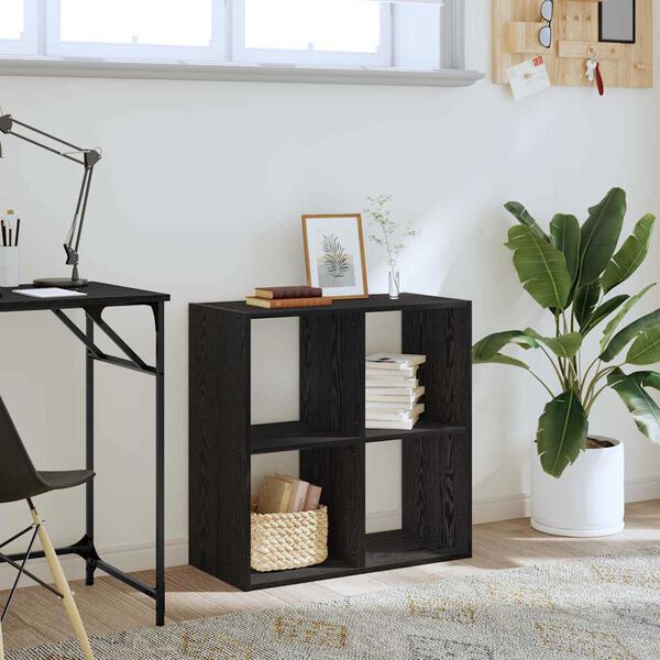 vidaXL Bookcase Black oak 68.5 x 32 x 68.5 cm Engineered wood