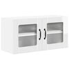 vidaXL Wall Glass Cabinet LUCCA High Gloss White 80 x 31 x 40 cm