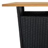 vidaXL Bar Table Black 60x60x110 cm Poly Rattan and Solid Acacia Wood