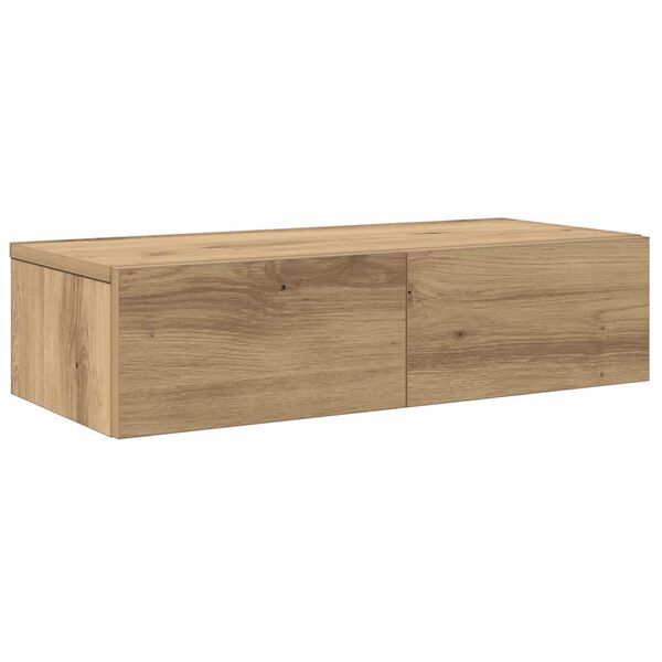 vidaXL Wall Shelf with Drawers Artisian Oak 60x26.5x15 cm Engineered Wood