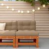 vidaXL Garden Middle Sofa Solid Pine Wood Wax Brown