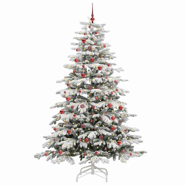 vidaXL Artificial Hinged Christmas Tree White 240 cm PE and PVC