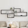 vidaXL Wall Shelf Black Oak 167.5x18x68 cm Engineered Wood