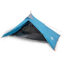 vidaXL Camping Tent 1 Person Blue 255x153x130 cm 185T Taffeta