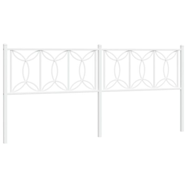 vidaXL Metal Headboard White 200 cm