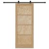 vidaXL Sliding Door Natural and Black 86 x 211 cm Solid Pine Wood