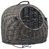 vidaXL Cat Carrier | Grey and black | Natural willow, iron | Medium | Portable