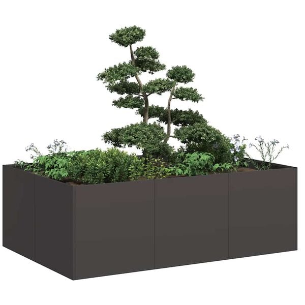 vidaXL Planter Black 120x80x40 cm Steel