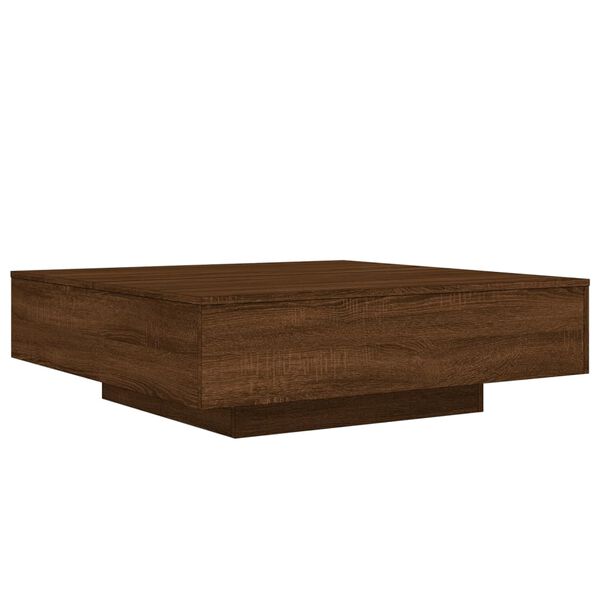 vidaXL Coffee Table with LED Lights Brown Oak 100x100x31 cm