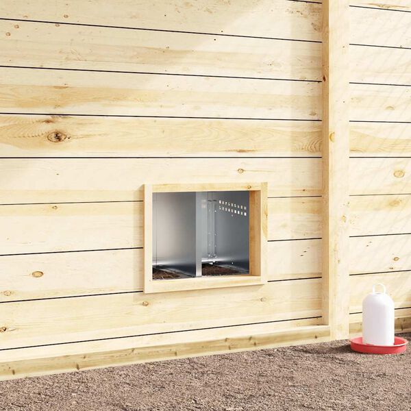 vidaXL Chicken Nesting Box 2 Compartments Wall-Mounted Galvanised Steel