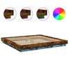 vidaXL Bed Frame with LED Lights without Mattress Smoked Oak 200x200cm