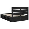vidaXL Bed Frame with Headboard Black 140 x 190 cm Solid Pine Wood