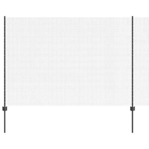 vidaXL Welded Wire Fence with Posts 25 x 1.5 m PVC-Coated Steel Grey
