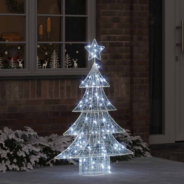 vidaXL Christmas Tree with 100 LEDs Cold white 120 cm Acrylic