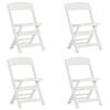 vidaXL Folding Garden Chairs 4 pcs PP White