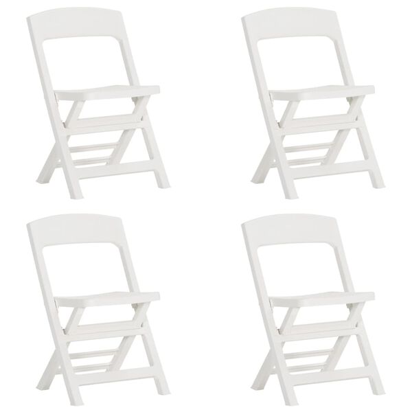 vidaXL Folding Garden Chairs 4 pcs PP White